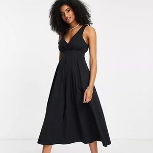 Asos midi dress in black size 14